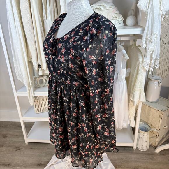 Maurices Sz. XL midi dress feminine floral, fall winter, Demure office #4396 - Picture 4 of 8